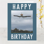 航空機来が着陸する カード (黄色い花)