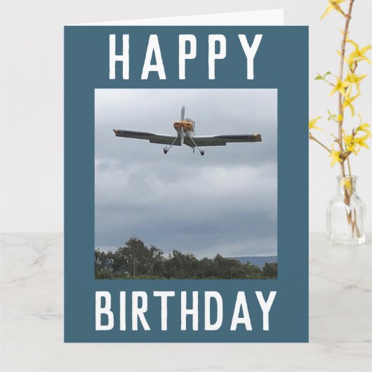 航空機来が着陸する カード (黄色い花)