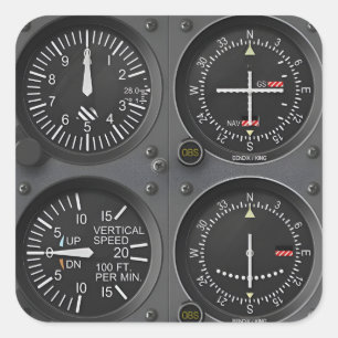 航空機楽器アビオニクスステッカー スクエアシール
