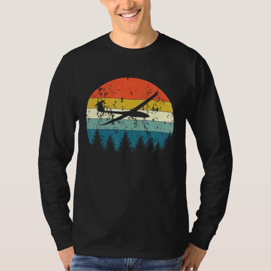 航空機滑空機飛行機パイロットヴィンテージレトロ Tシャツ (正面)