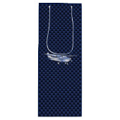 航空機用クラシッククロムセスナ飛んでいる炭素繊維 ワインギフトバッグ (正面)