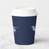 航空機用クラシッククロムセスナ飛んでいる炭素繊維 紙コップ (左)