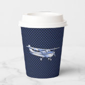 航空機用クラシッククロムセスナ飛んでいる炭素繊維 紙コップ (裏面)