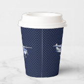 航空機用クラシッククロムセスナ飛んでいる炭素繊維 紙コップ (右)