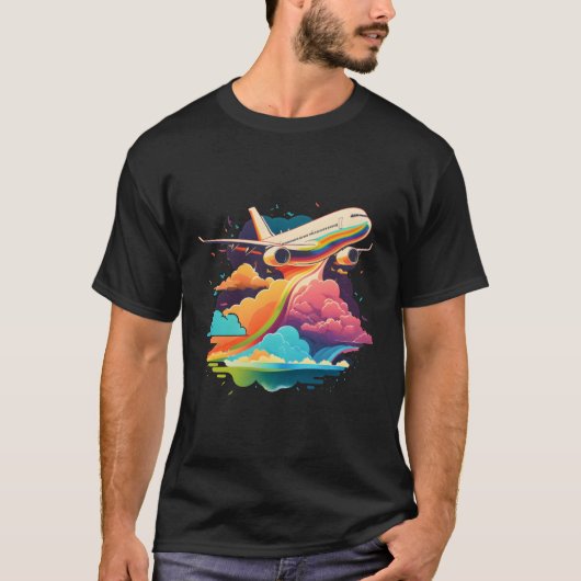 航空機用ジェット航空飛んでいるパイロット飛行機飛行機 Tシャツ (正面)