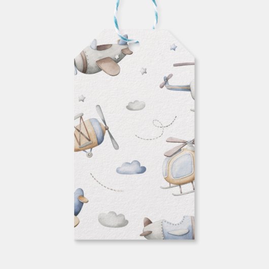 航空機用ベビーシャワーメッセージカード ギフトタグ (裏面)