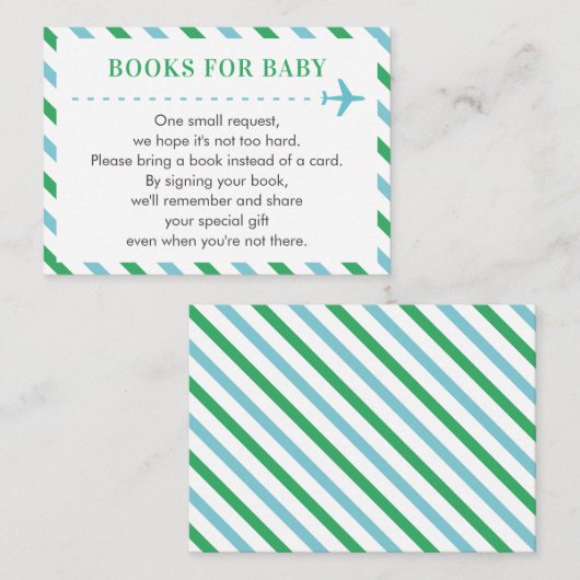 航空機用ベビー図書ブルーグリーンボーイ エンクロージャーカード (正面/裏面)