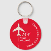 航空機用赤色航空パイロット キーホルダー (正面)