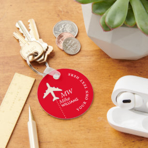 航空機用赤色航空パイロット キーホルダー
