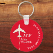 航空機用赤色航空パイロット キーホルダー (正面)