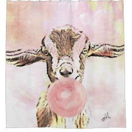 航空機耳ヤギ吹がバブルガムで泡 シャワーカーテン