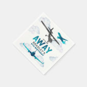 航空機航空任意の年齢の誕生日パーティー スタンダードカクテルナプキン (角)