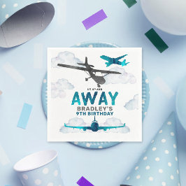 航空機航空任意の年齢の誕生日パーティー スタンダードカクテルナプキン