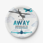 航空機航空任意の年齢の誕生日パーティー ペーパープレート (正面)