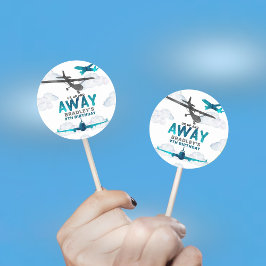 航空機航空任意の年齢の誕生日パーティー ラウンドシール