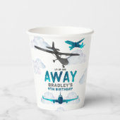 航空機航空任意の年齢の誕生日パーティー 紙コップ (裏面)
