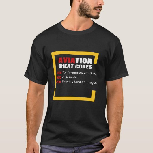 航空機航空機シャツアおもしろいエビエーションチートコード Tシャツ (正面)