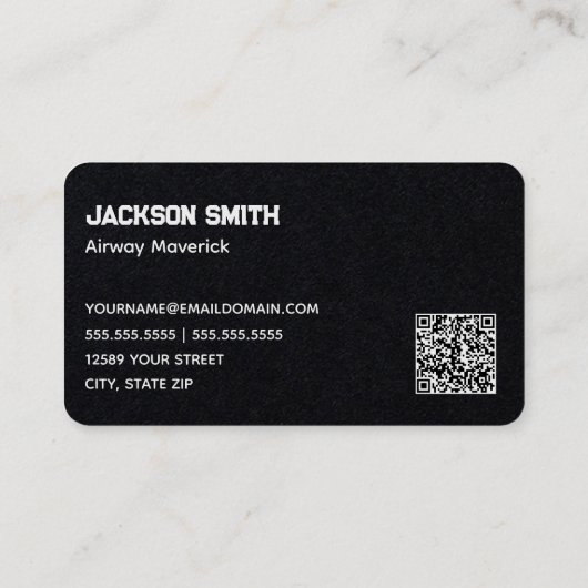 航空機船長カスタムのQRコード 名刺 (裏面)