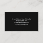 航空機製造およびデザイン無地のブラック 名刺 (裏面)