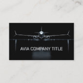 航空機製造およびデザイン無地のブラック 名刺 (正面)