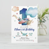 航空機誕生日招待状用テーマ 招待状 (スタンド正面)
