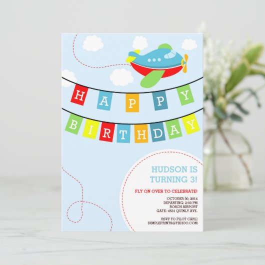 航空機誕生日招待状 招待状 (スタンド正面)