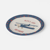 航空機誕生日紙プレート-カスタム ペーパープレート (アングル)