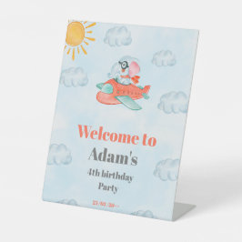 航空機象パイロット誕生日台座標識 台座サイン