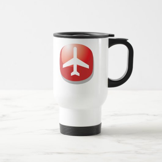 航空機赤簡単ボタン トラベルマグ (右)
