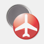 航空機赤簡単ボタン マグネット (正面/裏面)