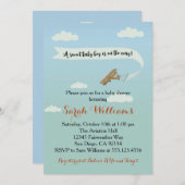 航空機輸送用ベビーシャワー招待 招待状 (正面/裏面)