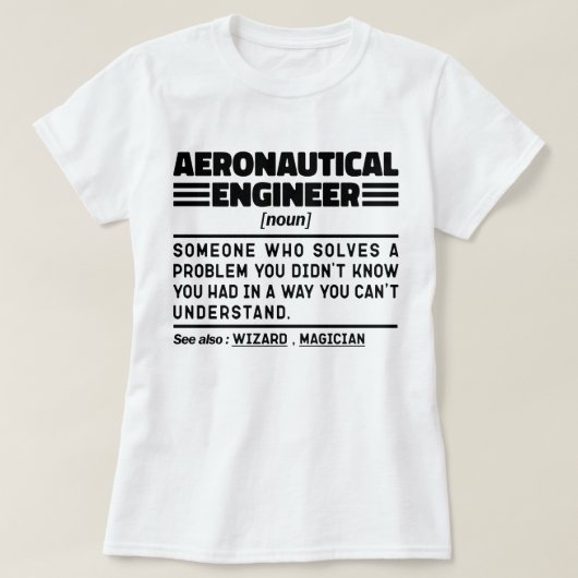 航空機関名詞定義ワーカおもしろいー Tシャツ (デザイン正面)