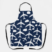 航空機飛んでいるの青い模様 エプロン (正面)
