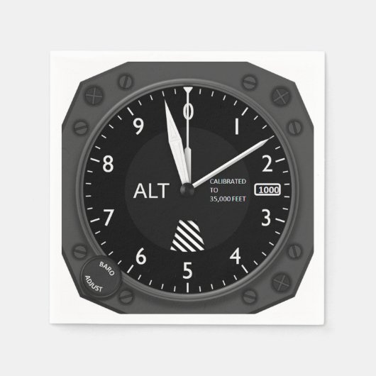 航空機高度計 スタンダードカクテルナプキン (正面)