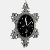 航空機高度計 スノーフレークピューターオーナメント (左)