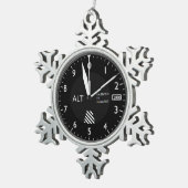 航空機高度計 スノーフレークピューターオーナメント (右)