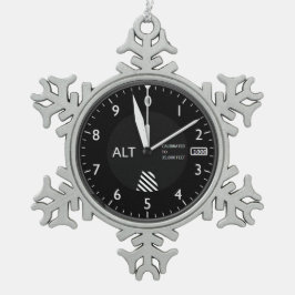 航空機高度計 スノーフレークピューターオーナメント