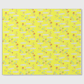 航空機黄ベビーフローラ包装紙 ラッピングペーパー (フラット)