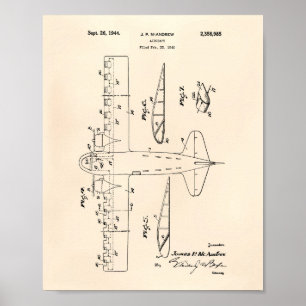 航空機1944年特許美術古人 ポスター