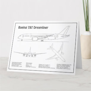 航空機787 - 航空機設計図面計画BD サンキューカード