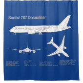 航空機787 - 航空機設計図・計画図ABD シャワーカーテン (正面)
