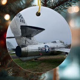 航空機 写真 クリスマス オリジナル 陶器 セラミックオーナメント