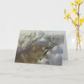 航空機-私109の挨拶状 カード (黄色い花)