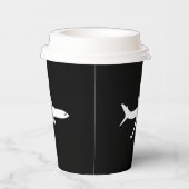 航空機JetLinerホワイトシルエット飛んでいる 紙コップ (右)