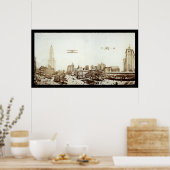 航空機NYC市庁舎写真1913 ポスター (キッチン)