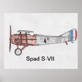 航空機WW1 Spad S-VII ポスター (正面)