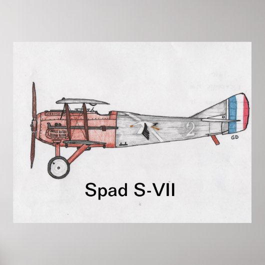 航空機WW1 Spad S-VII ポスター (正面)