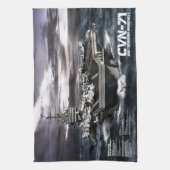 航空母艦のセオドア・ルーズベルト手タオル キッチンタオル (縦)