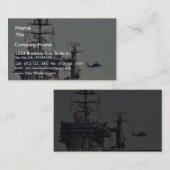 航空母艦のヘリコプターの船海軍船員 名刺 (正面/裏面)