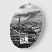 航空母艦のレキシントンAifのwallclock ラージ壁時計 (傾斜)